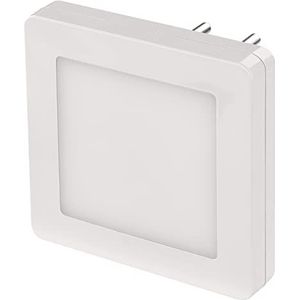 EMOS Led-nachtlampje, stopcontact met schemeringssensor en schakelaar, instelbare helderheid, oriëntatielicht voor kinderkamer, trapopgang, slaapkamer, keuken, wit, P3316