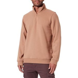 Koton Sweatshirt met lange mouwen voor heren, halve rits, hoge hals, Camel (100), XL