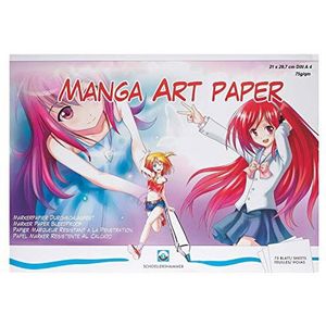Schoellershammer Honsell 23100 Manga Art Paperblok, markeerpapier, DIN A4, 75 g/m², 75 vel, lichtwit, slagvast, zuurvrij en bestand tegen veroudering