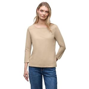 Street One - Dames Shirt - Beige - Vierkante Halslijn