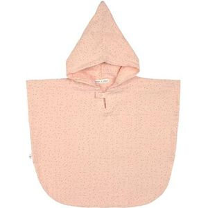 LÄSSIG Badponcho voor kinderen van mousseline met capuchon/Muslin Poncho Dots Peach Rose