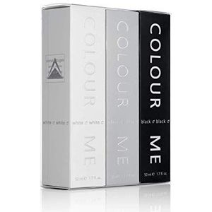 Colour Me White/Silver/Black - Fragrance for Men - 50ml Eau de Toilette, by Milton-Lloyd, (3x50ml)