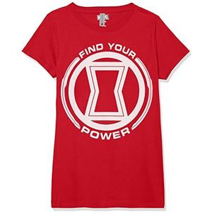 Marvel Little, Big Classic Power of Black Widow Girls T-shirt met korte mouwen, rood, maat XS, rood, XS