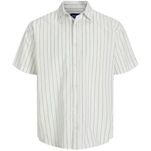 JACK & JONES Jorjoshua Canggu Stripe Shirt Ss Pls voor heren, cloud dancer, 5XL