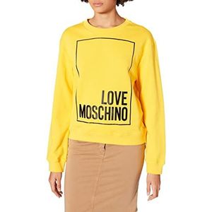 Love Moschino Dames sweatshirt met lange mouwen regular fit ronde hals, geel, 46