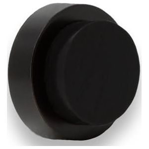 EVI Herrajes I-205/24-NG Deurstopper, wandhendel, roestvrij staal, Zwart gelakt - zwart, 24x14mm