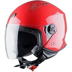 Astone Helmets - MINIJET Monocolor - Casque Jet - Casque Jet Urbain - Casque Moto et Scooter compact - Coque en Polycarbonaat - Red XL