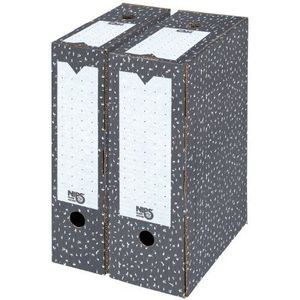 NIPS 152391124 ARCHIV-opbergbox 80 FOOLSCAP, B 8,0 x D 25,5 x H 37,0 cm, 20 stuks, antraciet/wit
