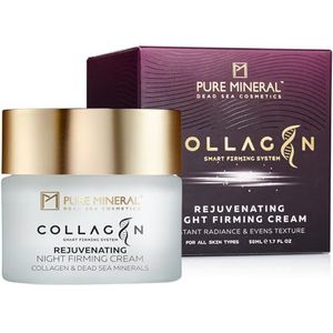 Pure Mineral - Verstevigende en Regenererende Nachtcrème met Collageen - Dode Zee Mineralen, Anti-Rimpel, Verjonging - Zonder siliconen, sulfaten, parabenen - 50ml