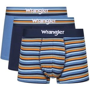 Wrangler Boxershorts voor heren in marineblauw/streep/blauw, Marineblauw/Streep/Federaal Blauw, S