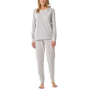 Schiesser Casual Essentials pyjamaset voor dames, zilvergrijs-mel._181746, 48