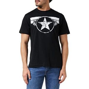 Marvel Kapitein Amerika T-shirt met logo voor, Zwart, XL