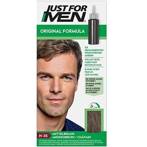 Just For Men Midden Bruin Haarkleuring, Herstelt de Originele Kleur voor een Natuurlijke Look, H35