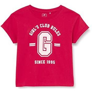 4F Girl'S T-shirt JTSD006 T-shirt, rood, 122/128 voor meisjes, Netto, 122/128 cm
