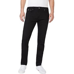 Pepe Jeans Stanley Jeans Regular Fit Regular Rise Denim voor heren, Zwart (Denim-xe5), 30W / 32L