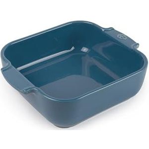 PEUGEOT - Vierkante keramische ovenschaal - 21 cm (inclusief handvaten) x 17,5 cm x 6 cm - Inhoud: 1,1 L - 10 Jaar garantie - Gemaakt in Frankrijk - Kleur Light Blue