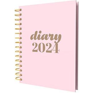 Collins E-PW53.50-24 Scandi 2024 Agenda, A5 Weekto View dagboek, gerecycleerd papier, lifestyleplanner en organizer voor kantoor, werk, persoonlijk en thuis, wekelijks - roze - E-PW53.50-24