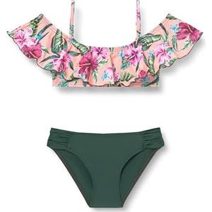 Tweedelig badpak voor meisjes, bloemenprint, Meerkleurig, 6 Jaren