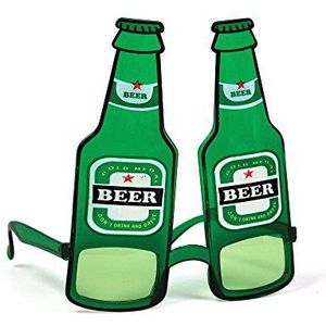 Bristol Novelty Halloween BA278 Bierfles bril, cartoon, groen, eenheidsmaat