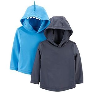 Simple Joys by Carter's Set van 2 verschillende rashguard-sets voor jongens, Marine/Haai, 2T