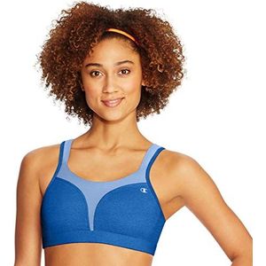 Champion Womens Spot Comfort Sport BH, Max Ondersteuning Sport BH, Hoge Impact Draadloze Sport BH, Surf op het web/Ocean Front Blue, 80E