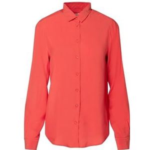 Seidensticker Damesblouse, modieuze blouse, regular fit, hemdblousekraag, lange mouwen, 100% viscose, roze, 48