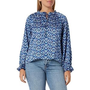 aleva Damesblouse, Blauw meerkleurig., S