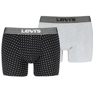 LEVIS Heren Denim All Over Print Boxer, zwart/grijs, XL (2-pack), zwart/grijs., XL
