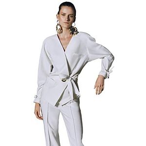 Trendyol Blazer - Grijs - Regular, Ecru, 60