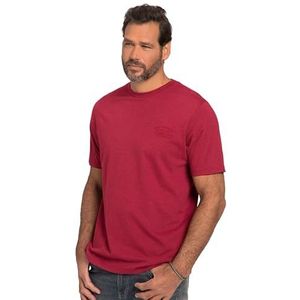 JP 1880, T-shirt voor heren, grote maten, halve mouwen, melange-jersey, Donker kersenrood, XL