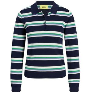 JACK & JONES Jxlilliana Ls Polo Neck Knit, Maritieme blauw., XL