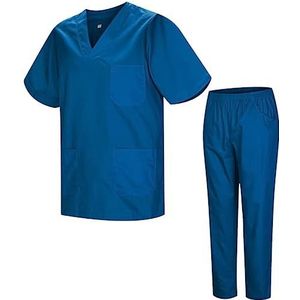 MISEMIYA - 2-817-8312, pak en broek voor sanitair, uniseks, medische uniformen, pak van 2 stuks, blauw 37, S