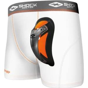 Shock Doctor Ultra Pro Boxershorts voor heren, compressieshort met Ultra Cup, wit, XX-Large