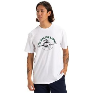 Quiksilver Skull Lines SS T-shirt voor heren, Wit, XS