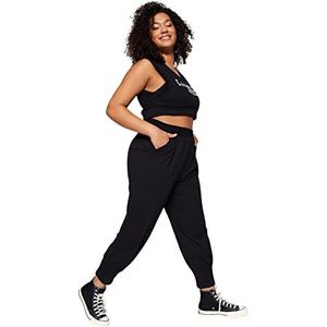 Trendyol Vrouwen Plus Size Hoge Taille Skinny fit Regular fit Plus Size Broek, Zwart, 6XL, Zwart, 6XL grote maten