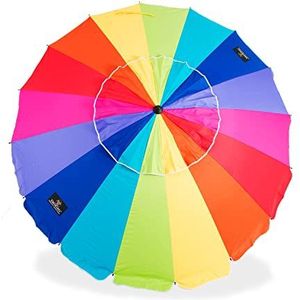 CREVICOSTA QUALITY MARK MARCAS DE CALIDAD - Parasol model Storgullo 240 cm met spiraal en volmast, 16 stangen, groot en opvallend, volledige UV-bescherming, Roze, 200 cm, Modern