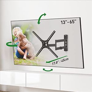 Barkan TV muurbeugel, 13-65 inch zwenkbaar/kantelbaar/volledige beweging plat & gebogen TV TV houder, houdt tot 40 kg, gepatenteerd, voor LED OLED LCD, max. VESA 400x400