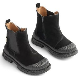 Wheat Unisex kinderschoenen Chelsea-laarzen winterlaarzen Saida jongens en meisjes 100% leer ademend, waterdichte sneeuwschoen, 0021 Zwart, 34 EU