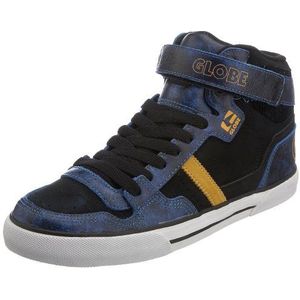 Globe Superfly-Vulcan GBSUPV, sportschoenen voor heren, skateboarden, Zwart Kobalt Zwart Mustard, 39 EU