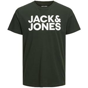 JACK & JONES heren T-Shirt Jjecorp Logo Tee Ss O-hals Noos, groen (Mountain View Fit: Slim/Large Print), XS