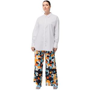 Ulla Popken Overhemd voor dames, oversized, blouses, sneeuwwit, normaal, sneeuwwit, 50/52 NL