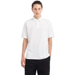 Armani Exchange Heren katoenen jacquard grid met Stacked Ax Logo Polo Shirt, off-white, L