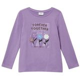 T-shirt - A-lijn Top - Lange Mouwen - Zacht - Glitterprint - 3D Bloemenapplicaties