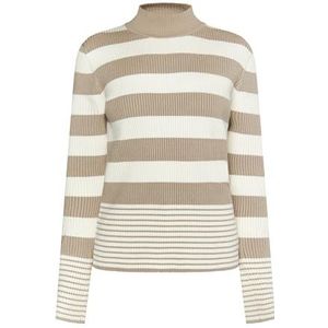 aleva Gebreide damestrui, grijs, beige, wolwit, M/L