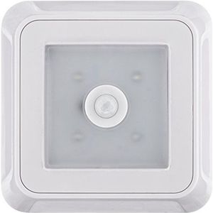 Müller Licht LED batterij lamp vierkant met bewegingsmelder wit incl. 4 x AAA batterij ML400081