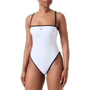 Calvin Klein Bandeau-badpak voor dames met afneembare bandjes, Wit (Pvh Classic White), XS