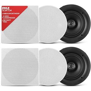 Pyle Luidsprekers-PLafondluidsprekers-Wandluidsprekers- Set van 2 Plafondspeakers - Inbouwluidsprekers voor Thuis- 2-Weg Speakers- Woofersysteem - 150 Watt - Wit