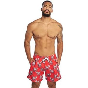 Urban Classics zwembroek voor heren, patroon zwemshorts in Hawaii overhemd look