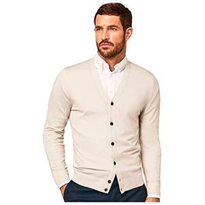 Hackett London Heren GMD Merino Silk Cardi Vest Trui, Steen, 3XL