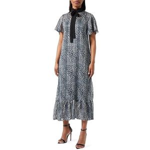 dedica Midi-jurk voor dames met luipaardprint, grijs, M
